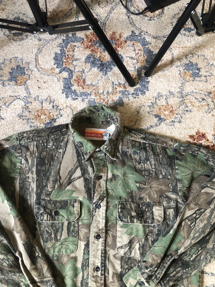 Vintage Winchester Chamois Camo Hunting Shirt Men’s Size Small Made In USA - Image 2 of 4