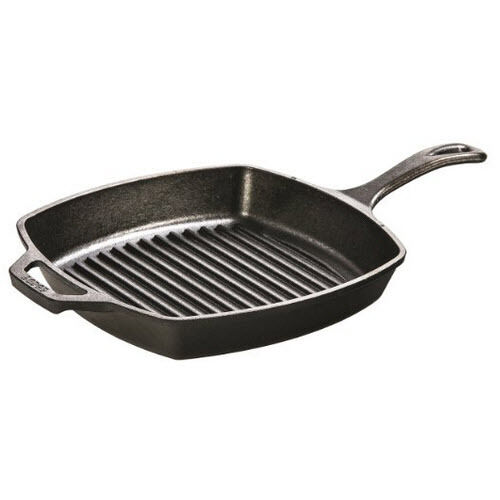 NEU Pre-Seasoned Gusseisen Quadratische Grillpfanne Outdoor BBQ Kochen Gerippt Pfanne - Bild 1 von 5