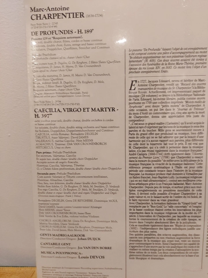 Marc Antoine Charpentier, Louis Devos, Musica Polyphonica, Gents Madrigaalkoor, - Image 4 of 4