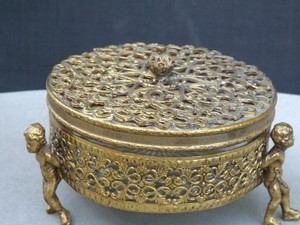 Antique Ormolu Gold Gilt Filigree Gold Gilt Ormolu Filigree Ornate