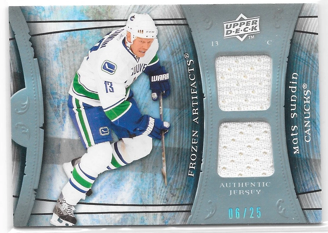 09/10 Artifacts Frozen Blue Jersey Mats Sundin /25 FAMS Canucks mse