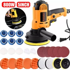 800W Car Polisher Buffer Sander Polishing Machine Kit Waxing with 5" Pad Bonnet