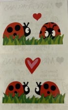 LOVEY BUGS Stickers(4pc)Mrs. Grossman's•Ladybug•Valentine’s Day•Lovebug•Couples•