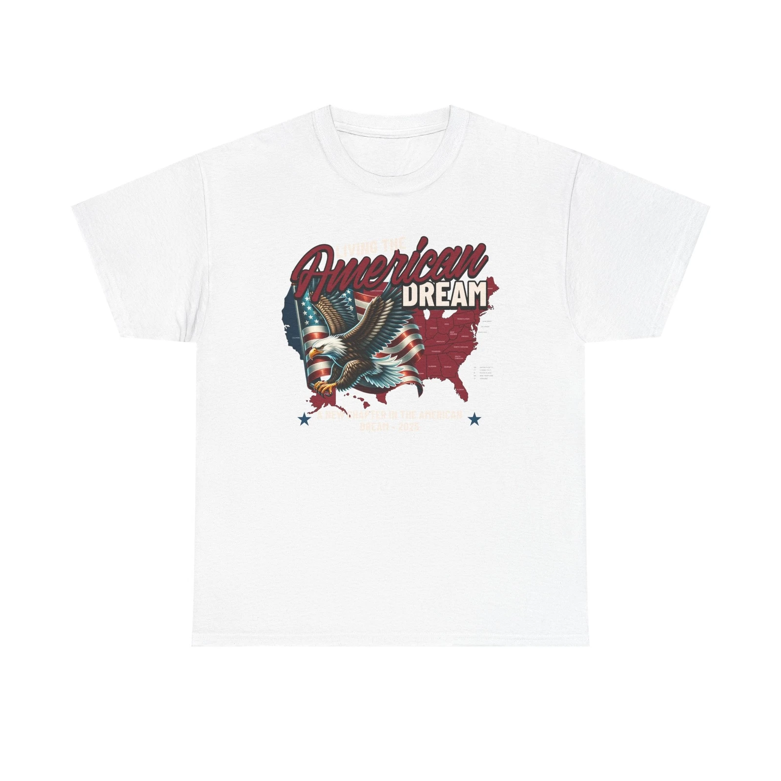 Patriotic USA Tee with US Map and Eagle Flag Graphic