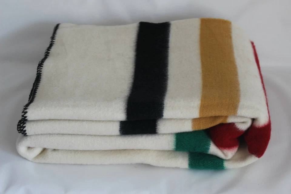 Luxus Wolldecke Handgewebt 100% Merinowolle Warm Hudson‘ Bay Style Naturbelassen - Bild 3 von 3