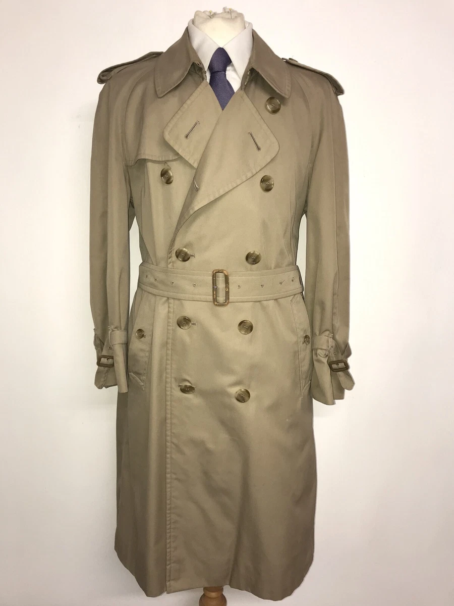 BURBERRY - Mens Vintage BEIGE COTTON TRENCHCOAT - 44-46 Short