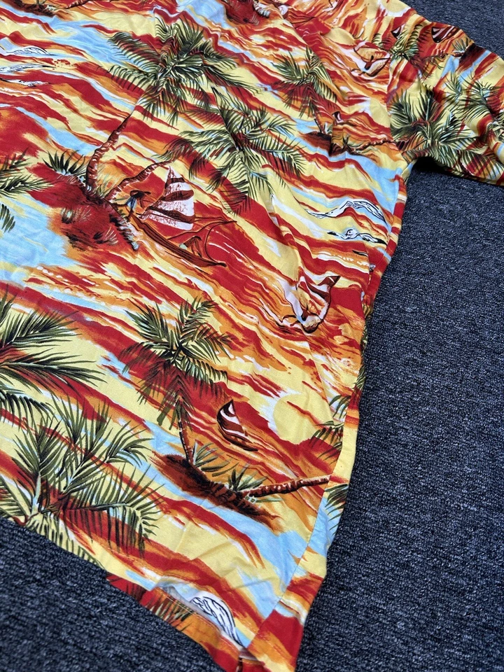 Ocean Current Vintage Hawiian Rayon Short Sleeve Button Up Shirt Men's Size XL - Image 3 of 4