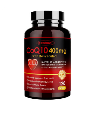 Coq10-400Mg with Trans-Resveratrol, PQQ & Vitamin E - High Absorption Coenzyme-Q