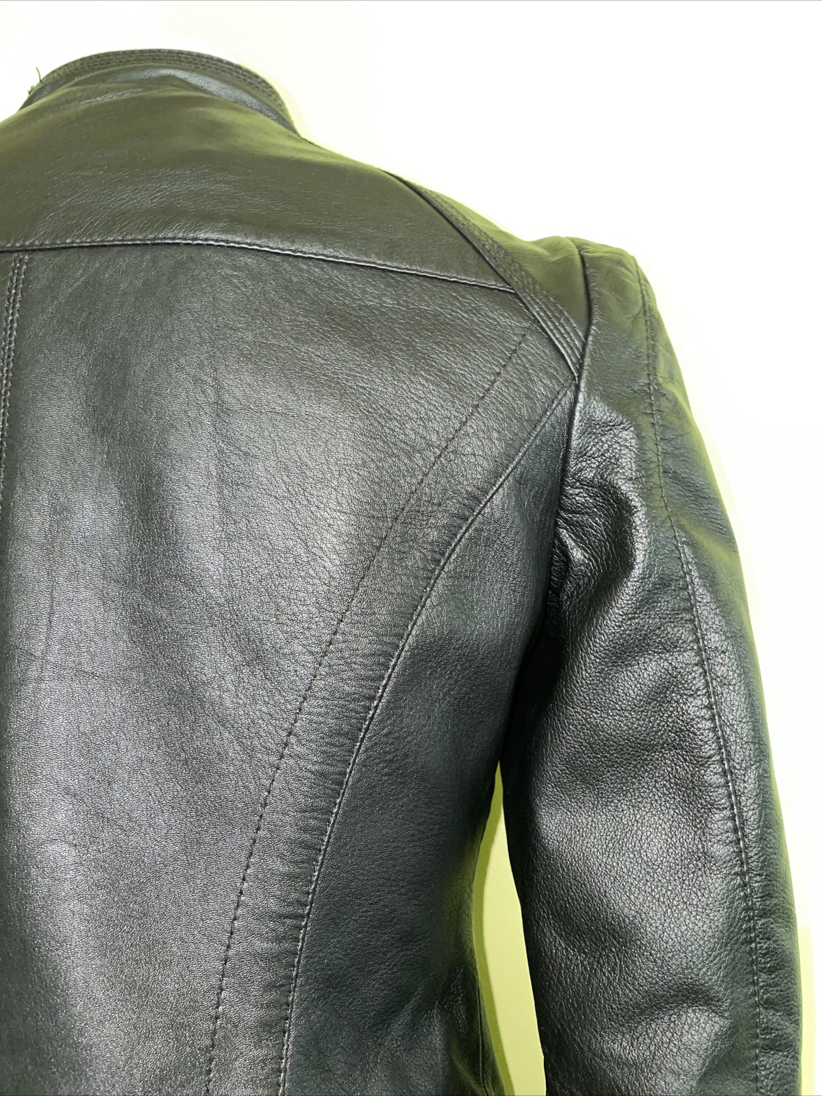 Zara Basic Black Leather Asymmetrical Jacket Sz M - image 9