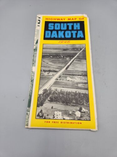 Vintage South Dakota 1946 And 1967 Highway Maps. - Imagen 2 de 3