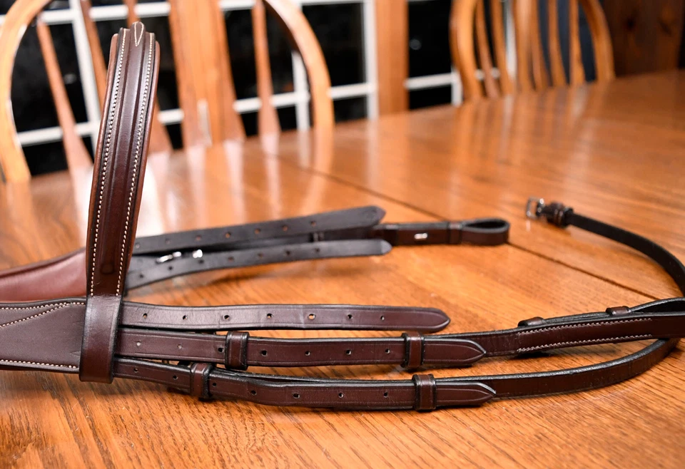 Prestige, 花哨衬垫单冠缰绳, 小鼻带, 褐色, cob — 第 2/4 张图片