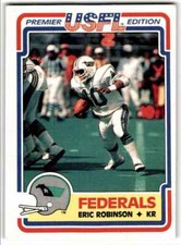1984 Topps USFL Eric Robinson Washington Federals #129