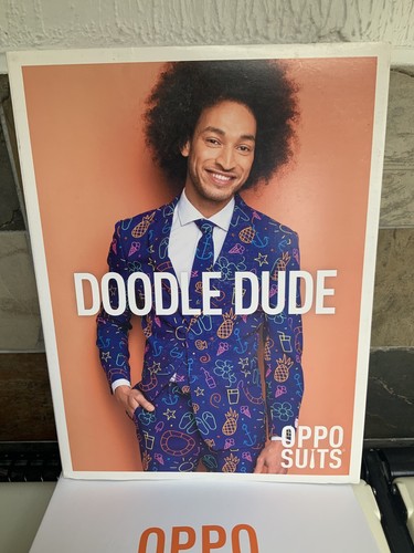 OppoSuits Doodle Dude Suit Mens - UK 38 modern fit and bright - Picture 2 of 9