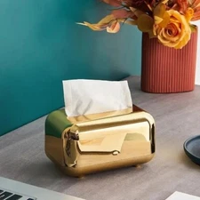 PREMIUM Gold Tissue Box Cover Rectangular Tissue Box Holder Tissue Box Storage