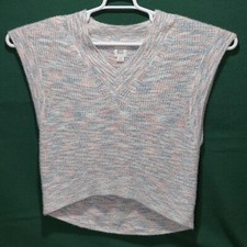 BDG Women's Small sleeveless loose sweater crochet fuzzy knit colorful sweater