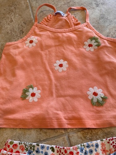 Mayoral Girl's Size 6 Shorts Outfit Sleeveless Swing Tank Top with Floral Shorts - Picture 4 of 5