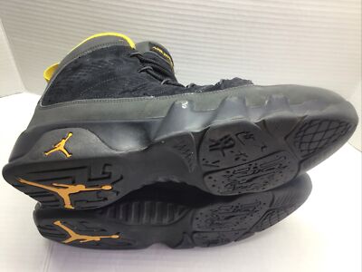 jordan retro 9 gold and black