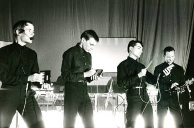 Ralf Hutter Florian Schneider Wolfgang Flur Karl Bartos Kraftwerk 1981 PHOTO 5