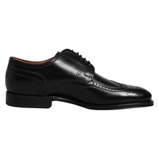 DOLCE & GABBANA Shoes Black Leather Derby Wingtip Formal EU39.5 / US6.5 1500usd