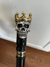 Custom Walking Cane for Men - Skull King Design - Wooden Stylish Handmade Canes