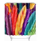 Good Colorful Feathers 3D Shower Curtain Polyester Bathroom Decor  Waterproof