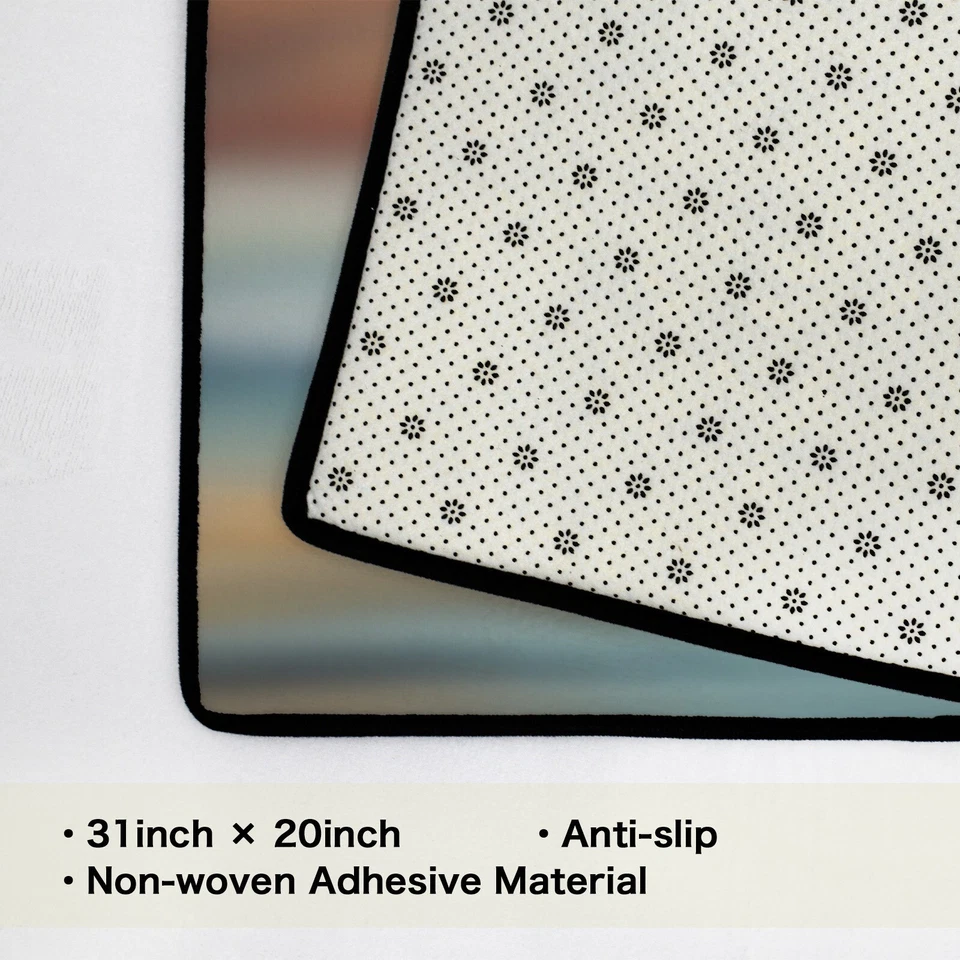 Alfombra de baño alfombra 20x31 pulgadas diseño 335 naranja azul playa abstracta Foto 4 de 4