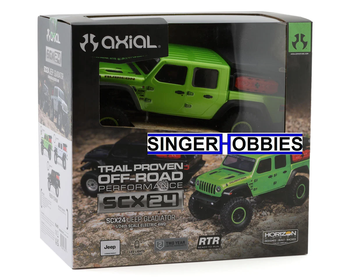 1/24 SCX24 Jeep JT Gladiator 4-WD Rock Crawler Brushed Axial 1/24 SCX24 Jeep JT Gladiator 4-WD Rock Crawler Brushed Axial