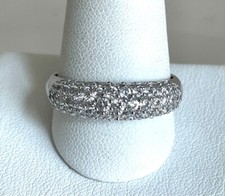 SHIMMERING SOLID 925 STERLING SILVER CZ BAND RING SIZE 12