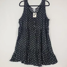 NEW Cozy Co Boho Anthro Geometric Black Tiered Skirt Dress Size 1X NWT