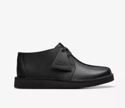 BEST DEAL KID'S CLARKS Desert Trek Older, Black Leather