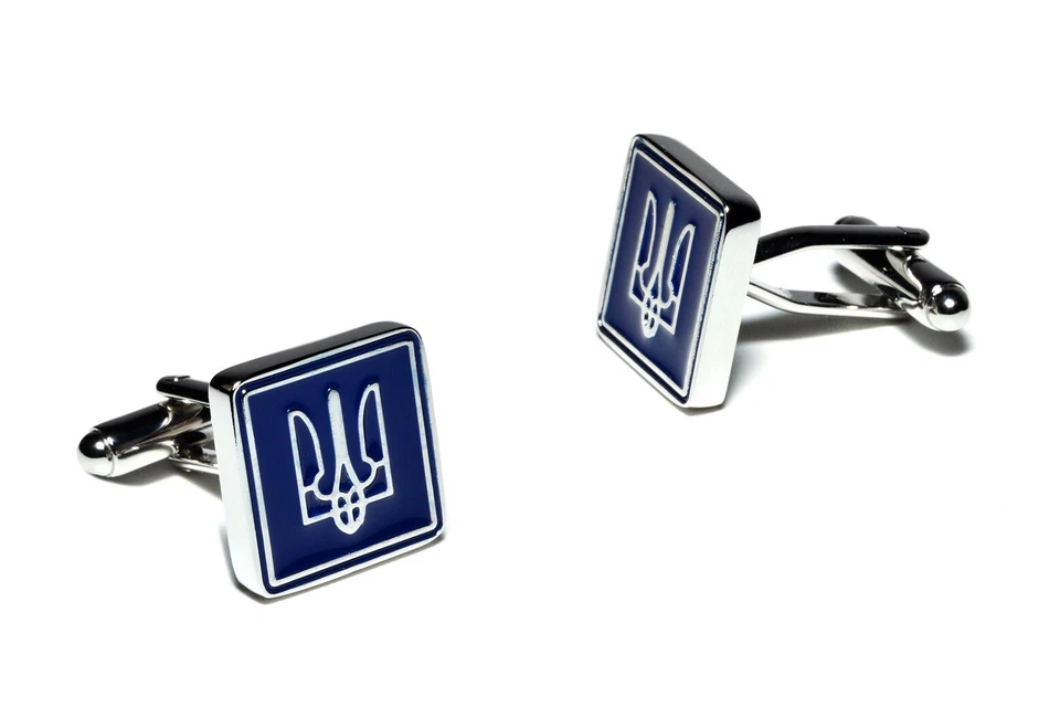 Украина герб запонки, украинский трезубец Tryzub стали запонки - Изображение 3 из 4