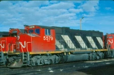 CNR 5579(2) GP-38, Saskatoon, SK, 02/84; Kodachrome Original