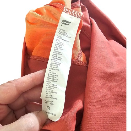 Fabletics Motion365 Open Back 7" One Piece Terracotta/St Tropez Coral Size 2XL - Picture 12 of 12