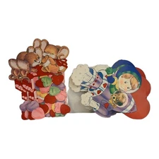 4 Vintage Valentine Cutouts Printed Paper Window & Wall Decorations Retro