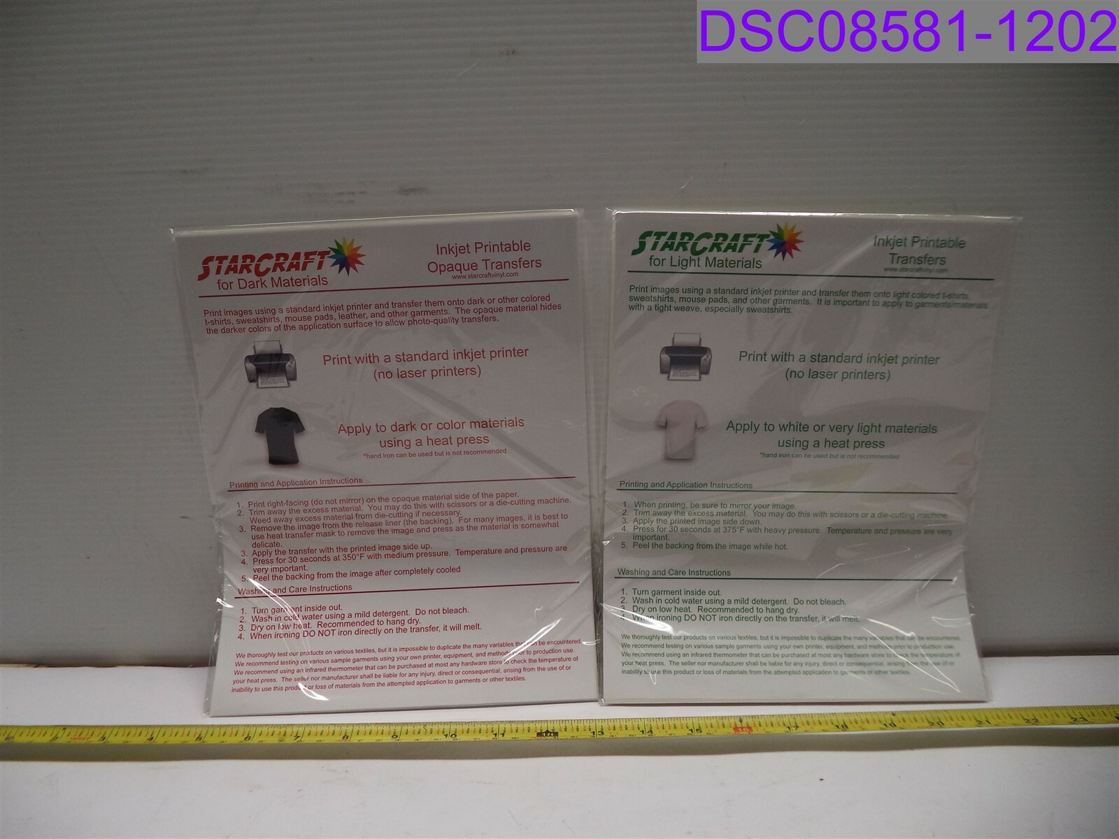 Qty= 550 Sheets : StarCraft Inkjet Printable Transfers for Light Opaque for  Dark | eBay
