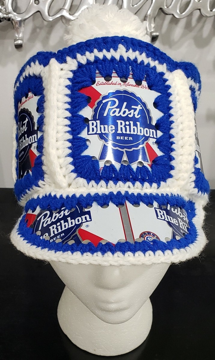 Vintage Pabst blue ribbon Beer cap 1970's - 80's yarn / tin