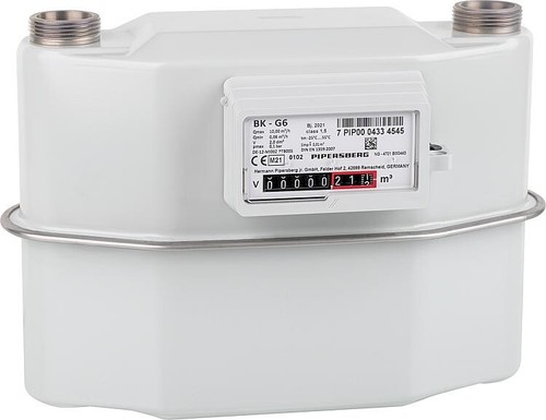 Gaszähler Zweistutzen Gasuhr G 6 , DN 25 , Anschlußgewinde DN 32 ( 11/4")
