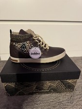 US Women's 8 INKKAS Vegan Camping Boot Sneaker Leather Shoe Brown High Top