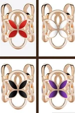 Fashion Women Ring Silk Scarf Buckle Clip Holder Brooch Jewellery Gift UK