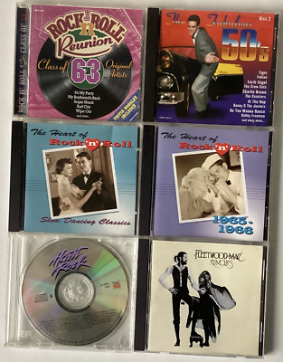 6 Various Rock n Roll CD's 50's 60's 70's Fleetwood Mac Rumors - Various Artists