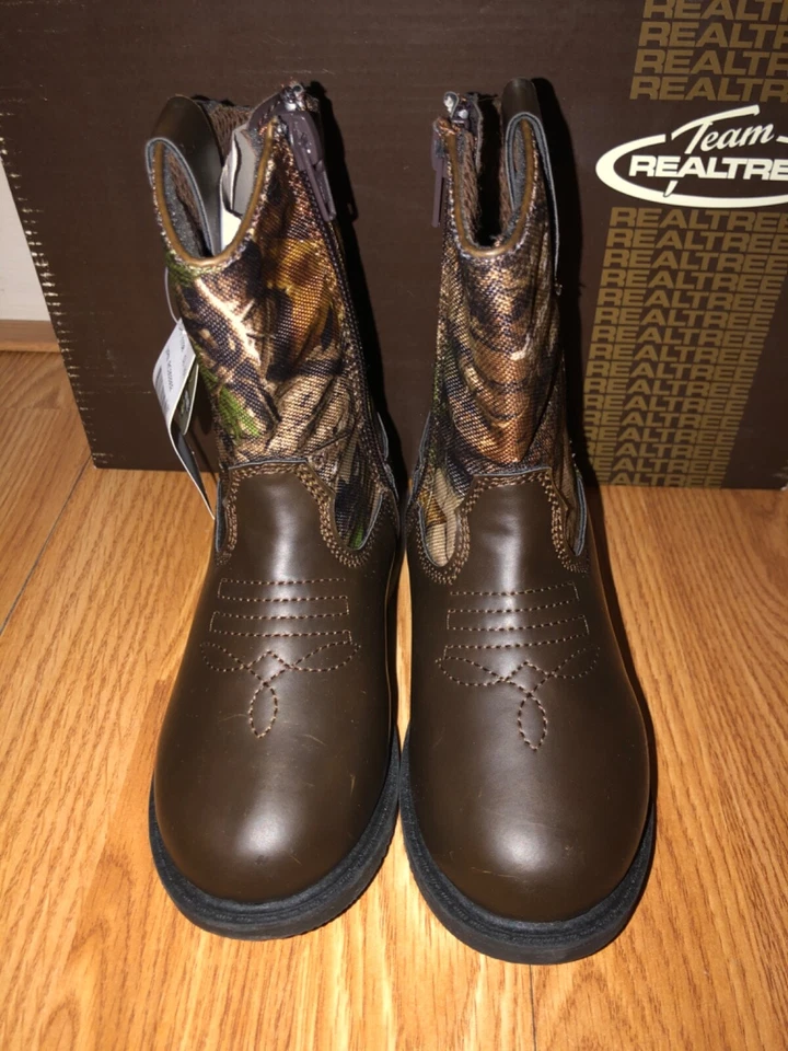 NEW Realtree by Real Tree Outfitters Dustin JR Camo boots boys childrens 11 M - Image 3 of 4