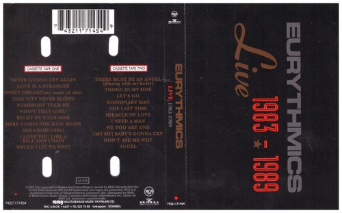 Eurythmics – Live 1983 - 1989 (1993) 2 CASSETTE "Made in Turkey" "New" - Picture 2 of 2
