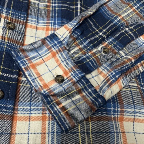 NWT Chaps Ralph Lauren LS Flannel Button Up Shirt Mens Size Small Blue OrangeGB1 - Picture 4 of 9
