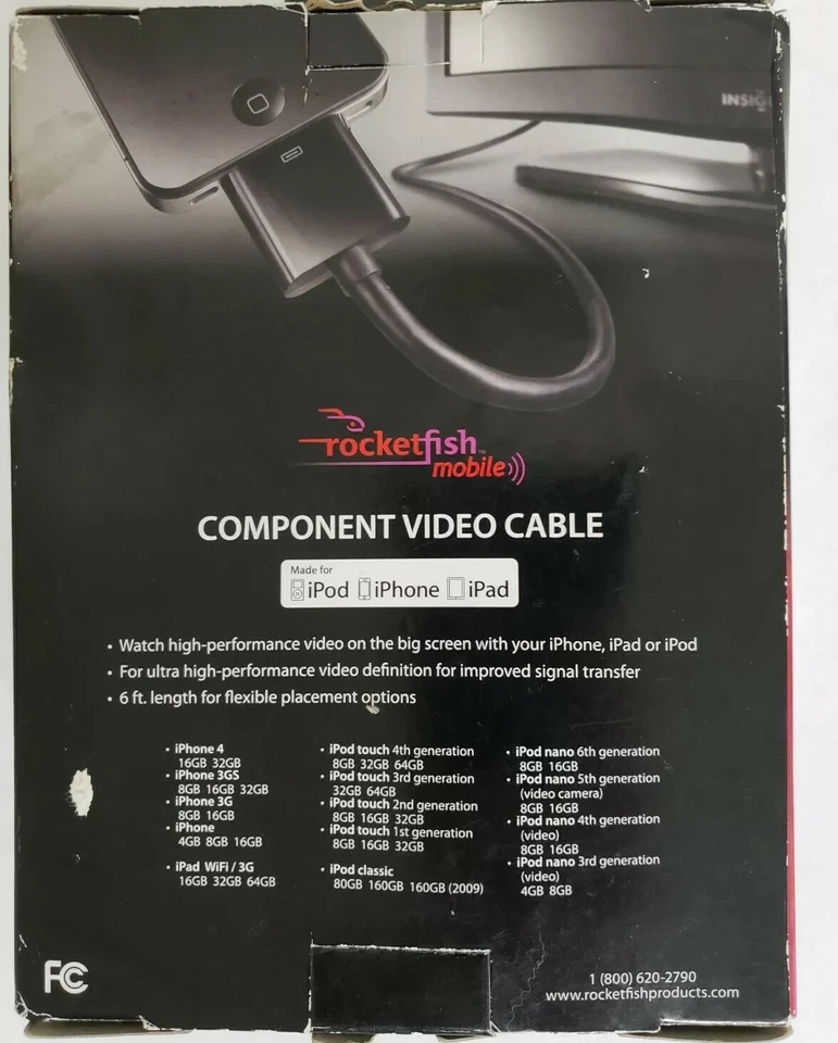 Rocketfish Mobile RF-ACNT2 Component Video Cable for Apple iPhone, iPad and iPod - Image 2 of 3