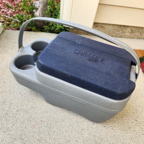 Vintage CAR-SERV by Bee Gray & Blue Car Truck Armrest Cooler Console Cup Holder