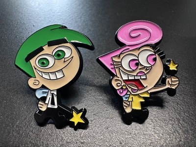 2 x Cosmo & Wanda Emaille Pin Anstecker Fairly OddParents Metalllegierung Brosche Fee