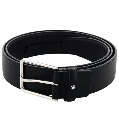 Montblanc Classic Line Ledergürtel 40mm Matt Schwarz Zip Pocket ID: 118455 NEU