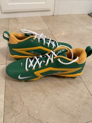Nike Alpha green yellow football cleats wide 11.5 Oregon Ducks men's Alpha model