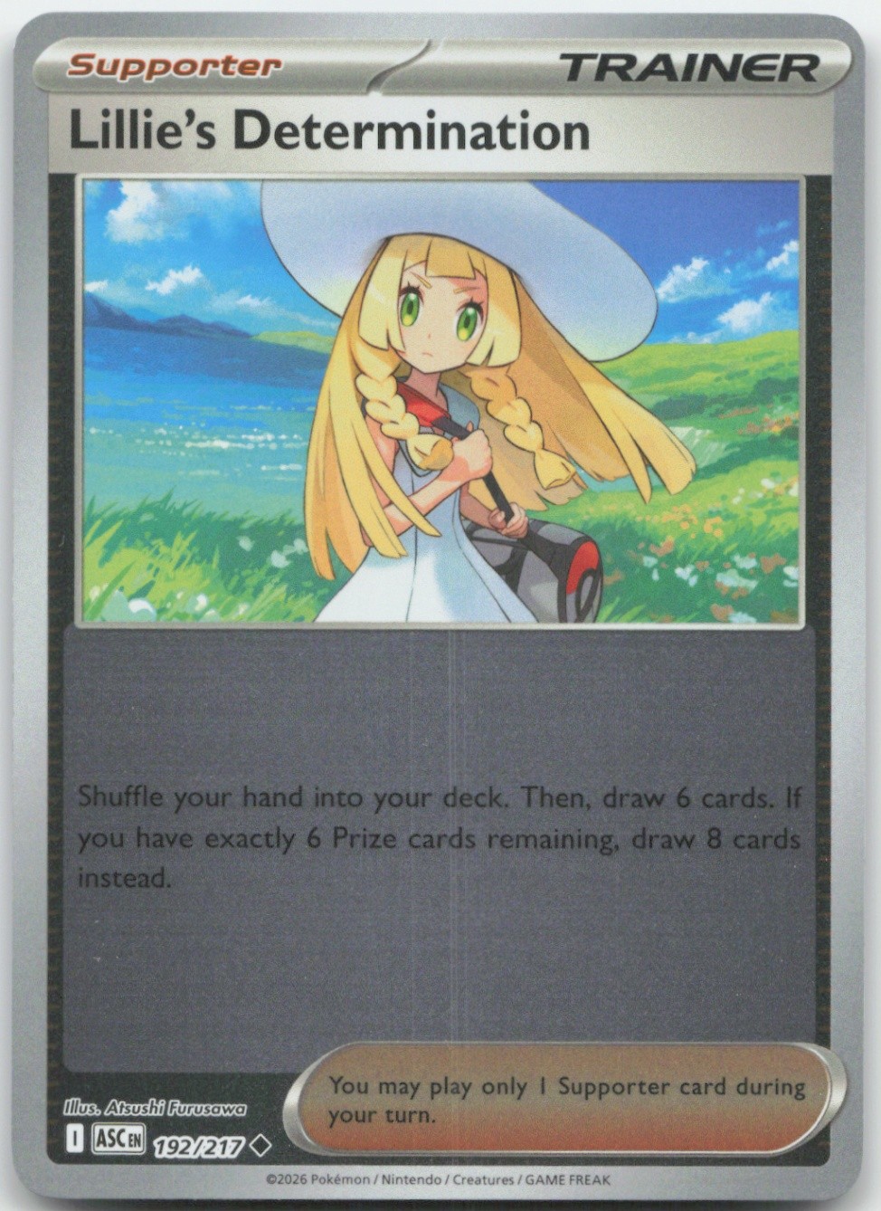 Lillie's Determination 192/217 Reverse Holo ME: Ascended Heroes Pokemon Card NM