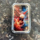 1 oz Silver Colorized Bar - American Flag Eagle Football